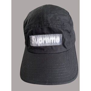 Supreme Reversed Label Camp Cap Hat Black Water Resistant Made in USA